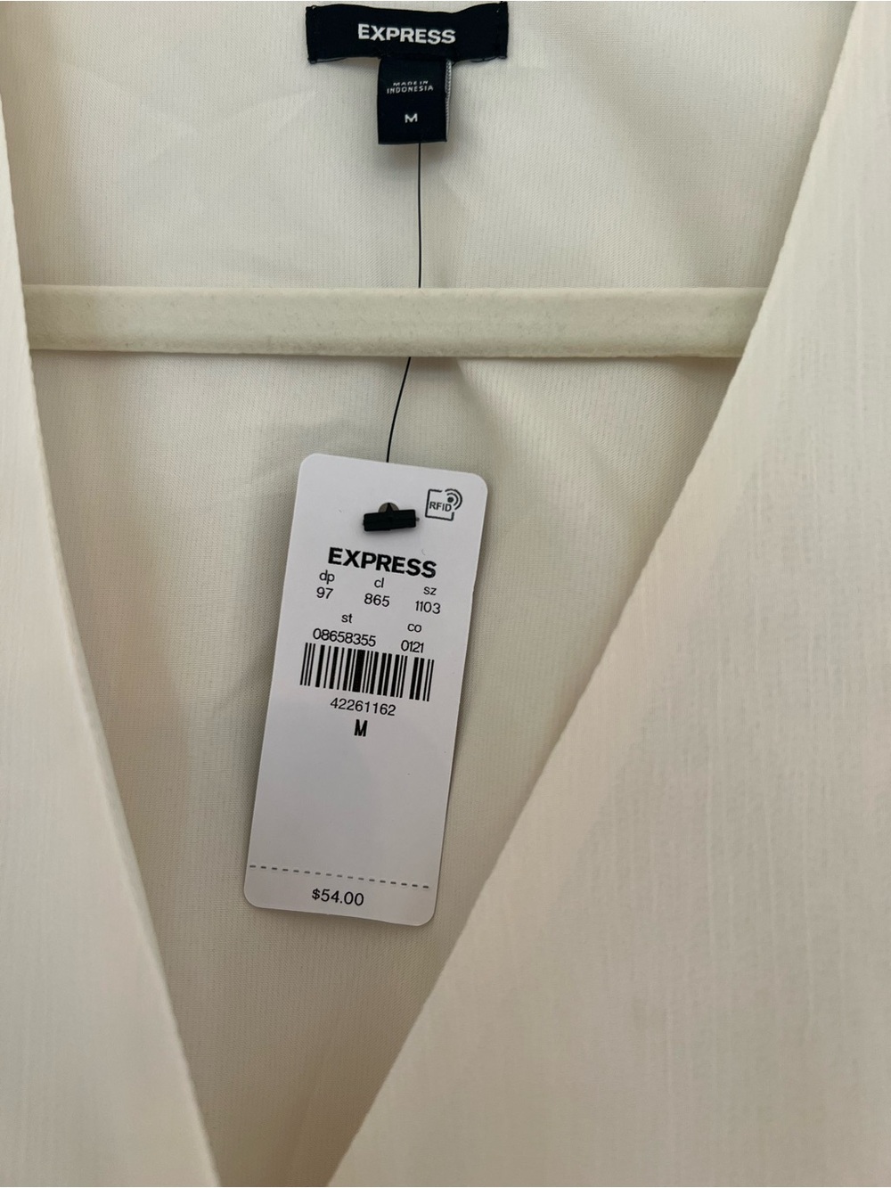 Express V-Neck Smocked Cuff Peplum Top - Picture 9 of 12